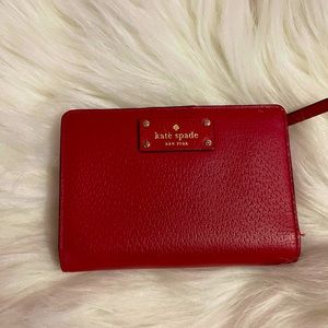 Kate spade short wallet colour red